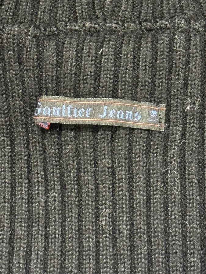 1990s Jean Paul Gaultier Black & White Knit Hoodie - Image 7