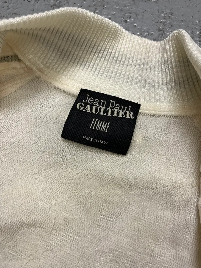 1990s Jean Paul Gaultier Creamy White Embroidered Jacket - Image 9