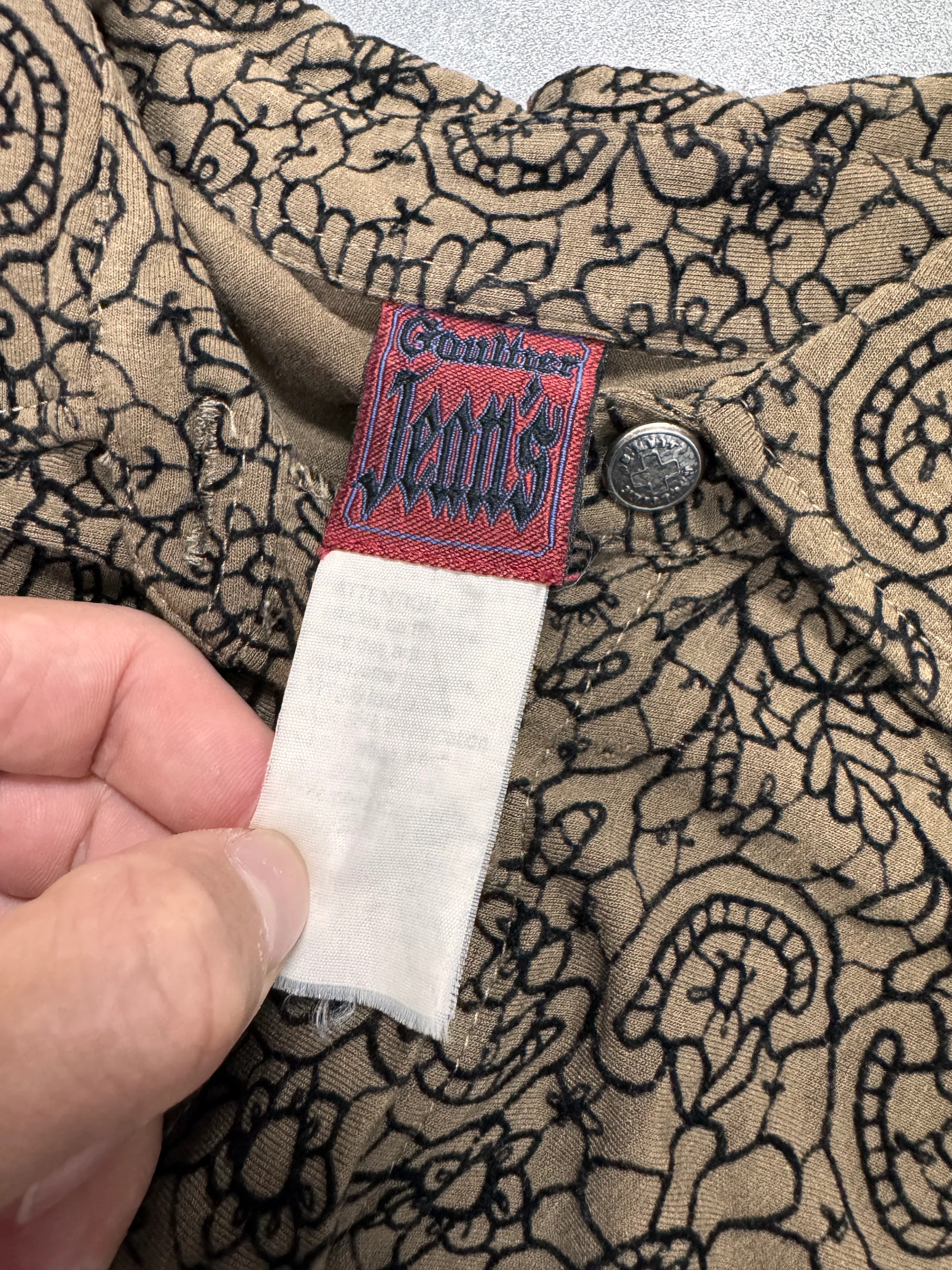 1990s Jean Paul Gaultier Glamour Velvet Khaki Shirt - Image 4