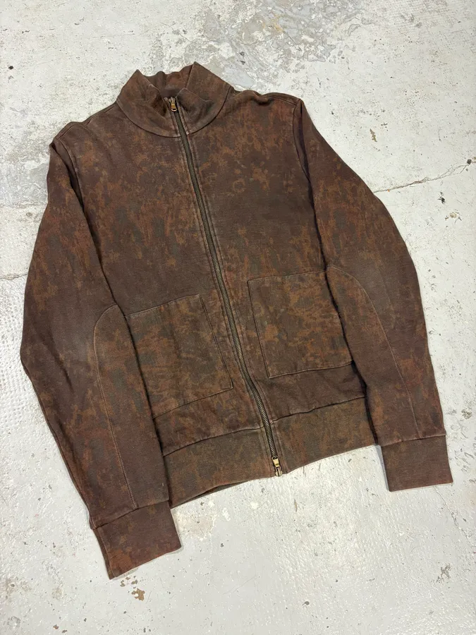 1990s Jean Paul Gaultier Outlaws Territory Biker Brown Zip-up Sweater - Image 5
