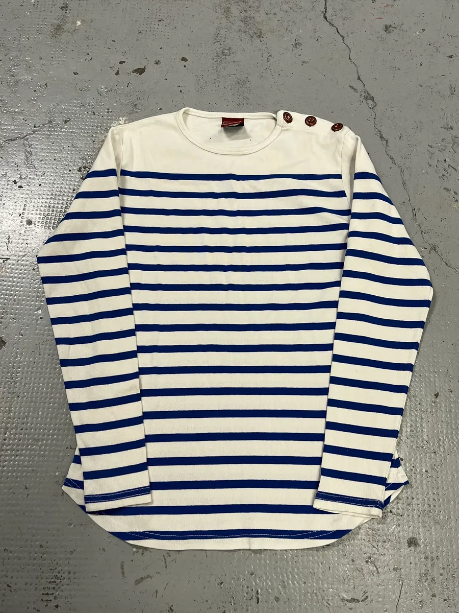 1990s Jean Paul Gaultier Sailor White & Blue Stripes Longsleeves - Image 5