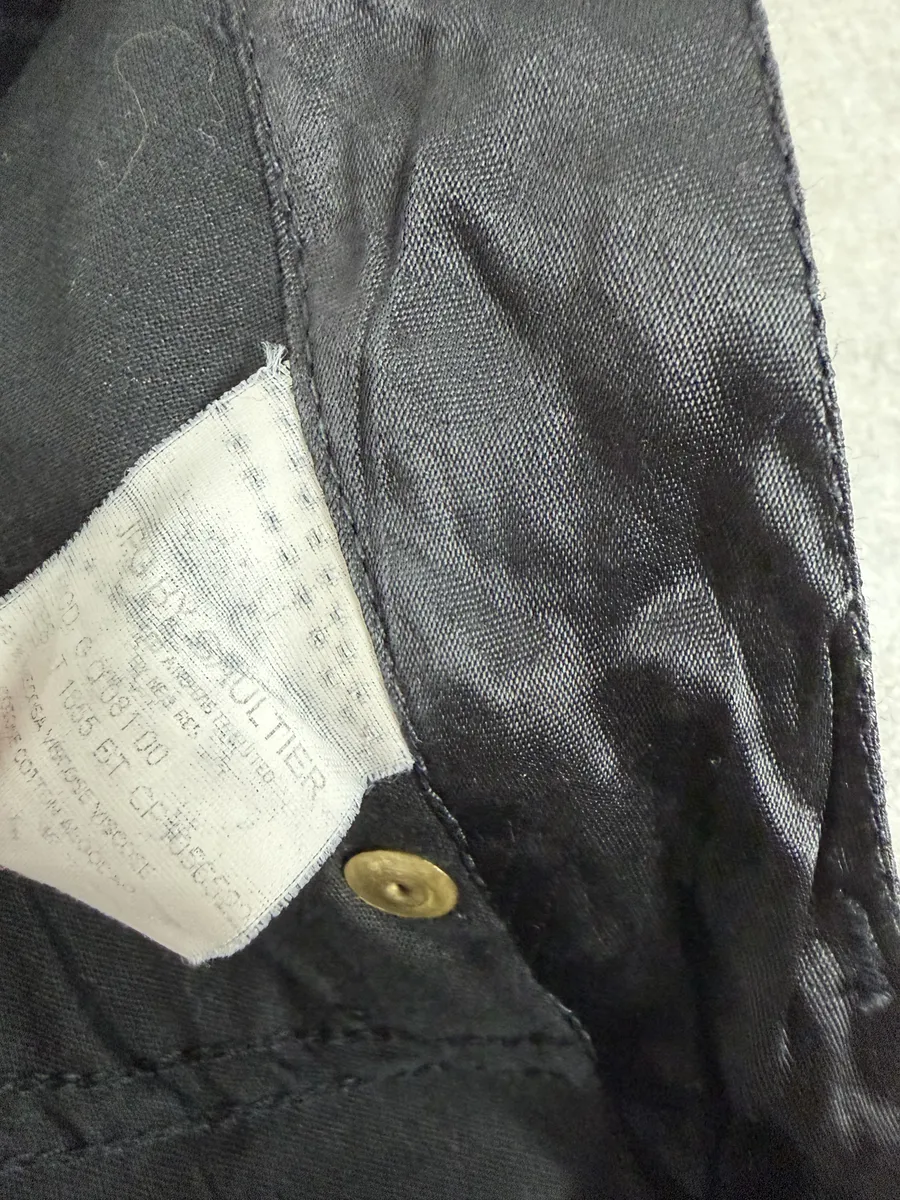 1990s Jean Paul Gaultier Satin Tie Dye Archive Black Pants - Image 7