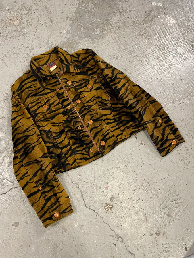 1990s Jean Paul Gaultier Savage Yellow Safari Zebra Jacket - Image 2