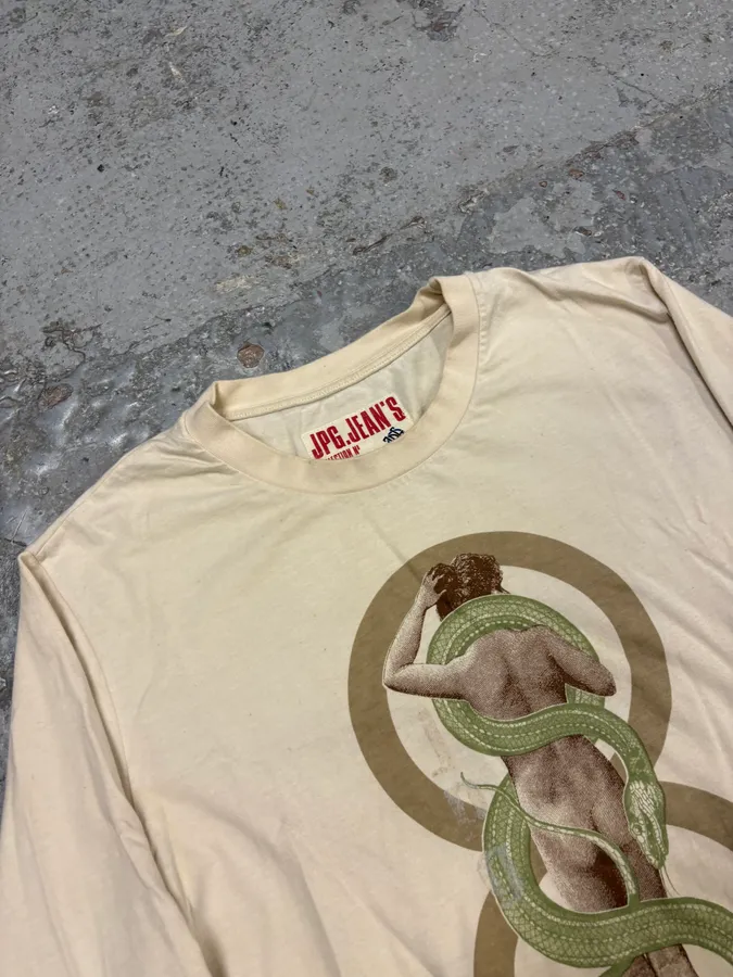 1990s Jean Paul Gaultier Snake Woman Creamy Longsleeves - Image 5