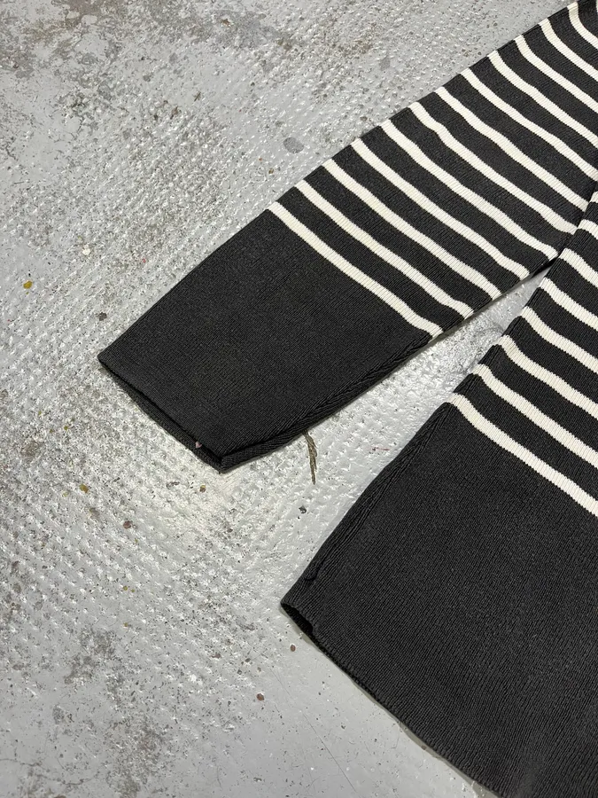 1990s Jean Paul Gaultier White & Navy Striped Marine Sweater - Image 5