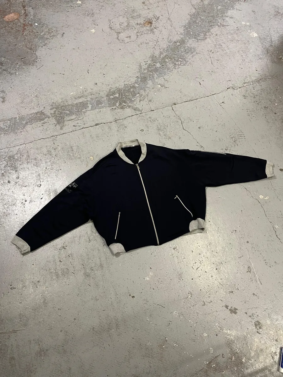 1990s Marithé et François Girbaud Navy & Grey Track Jacket - Image 6