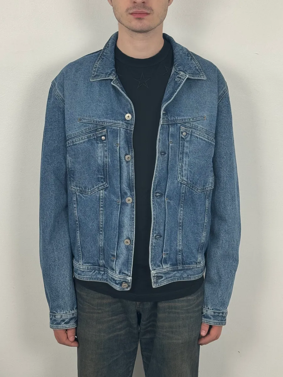 1990s Marithé + François Girbaud Blue Structured Denim Jacket - Image 2