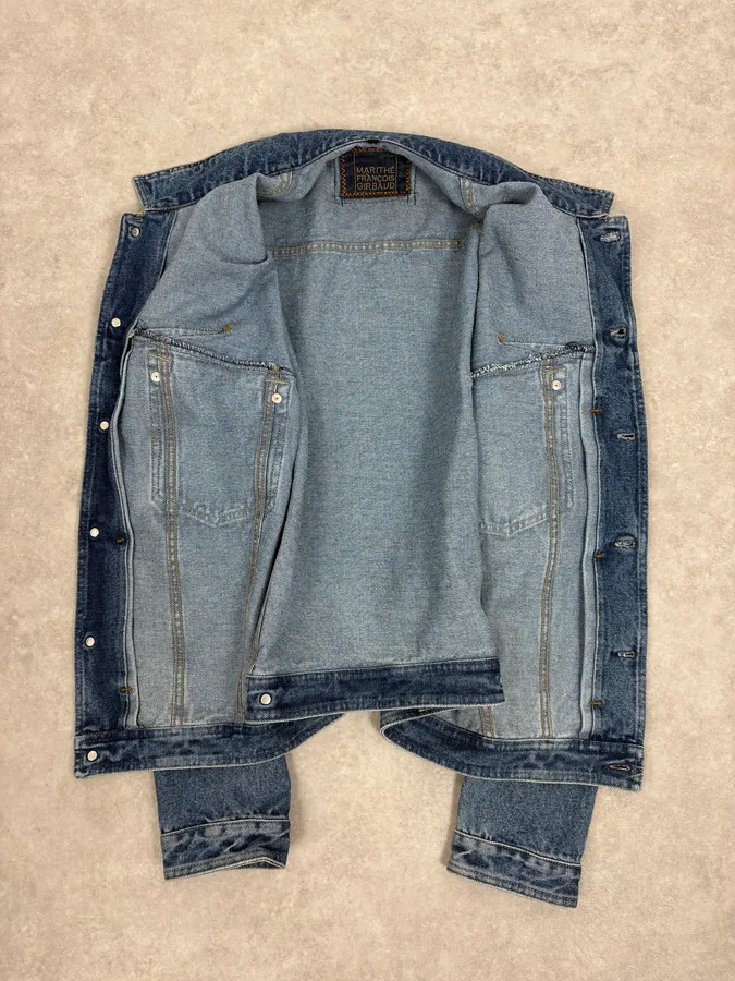 1990s Marithé + François Girbaud Blue Structured Denim Jacket - Image 7