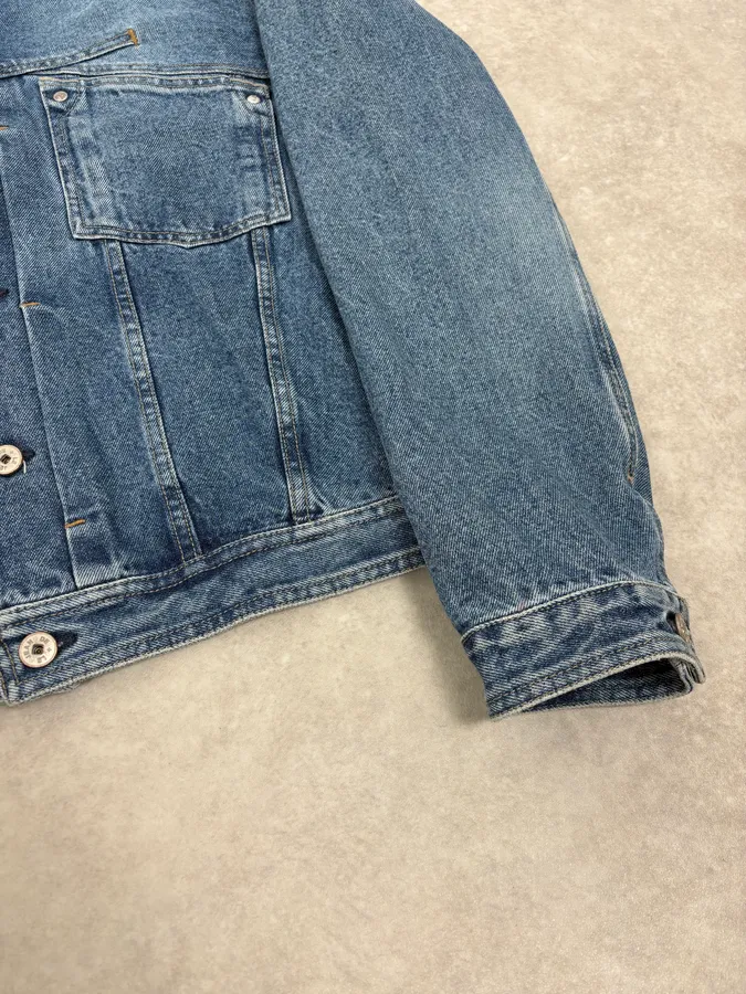 1990s Marithé + François Girbaud Blue Structured Denim Jacket - Image 8