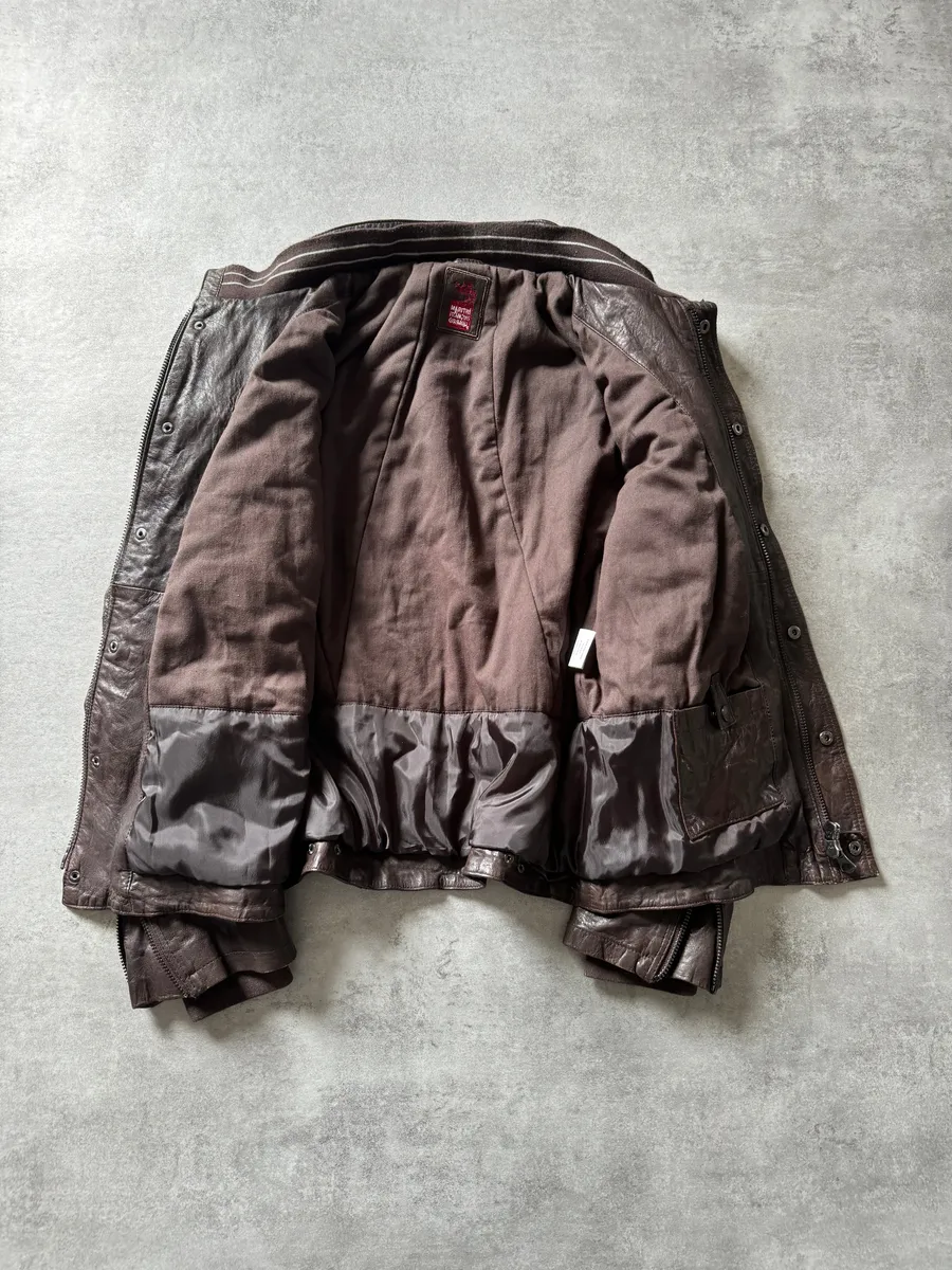 1990s Marithé + François Girbaud Brown Excellence Biker Jacket - Image 5
