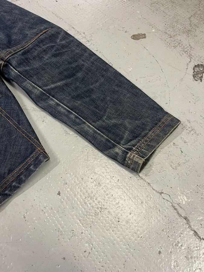 1990s Marithé + François Girbaud Navy Denim Multi-Pocket Cargo Jacket - Image 6