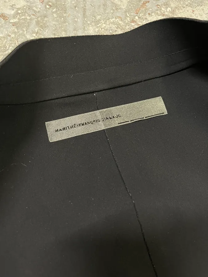 1990s Marithé + François Girbaud Oversized Collar Black Blazer - Image 9