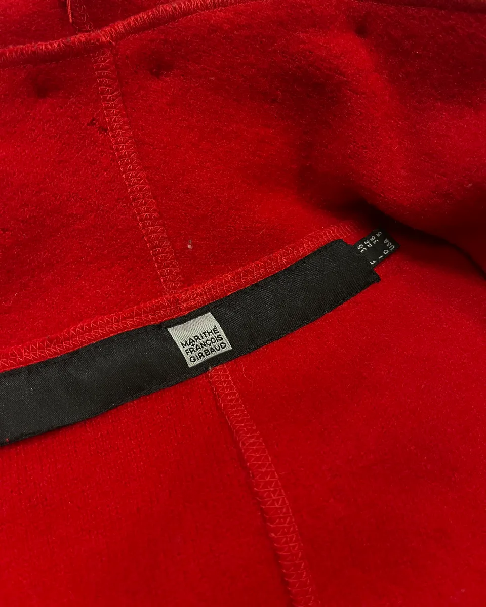 1990s Marithé + François Girbaud Red Wool Scalloped Collar Jacket - Image 10
