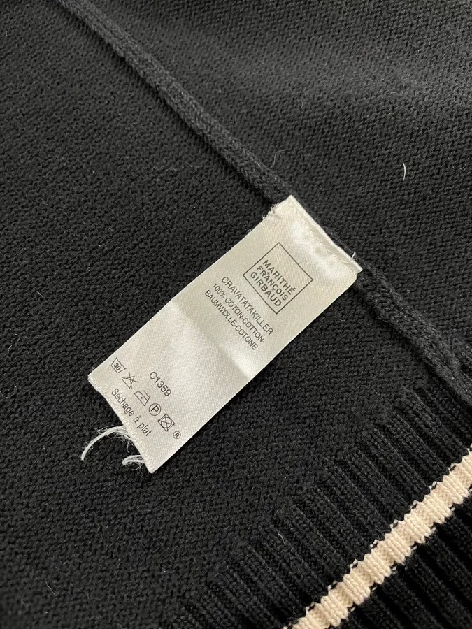 1990s Marithé + François Girbaud Signature Black & White Zip-up Hoodie - Image 9