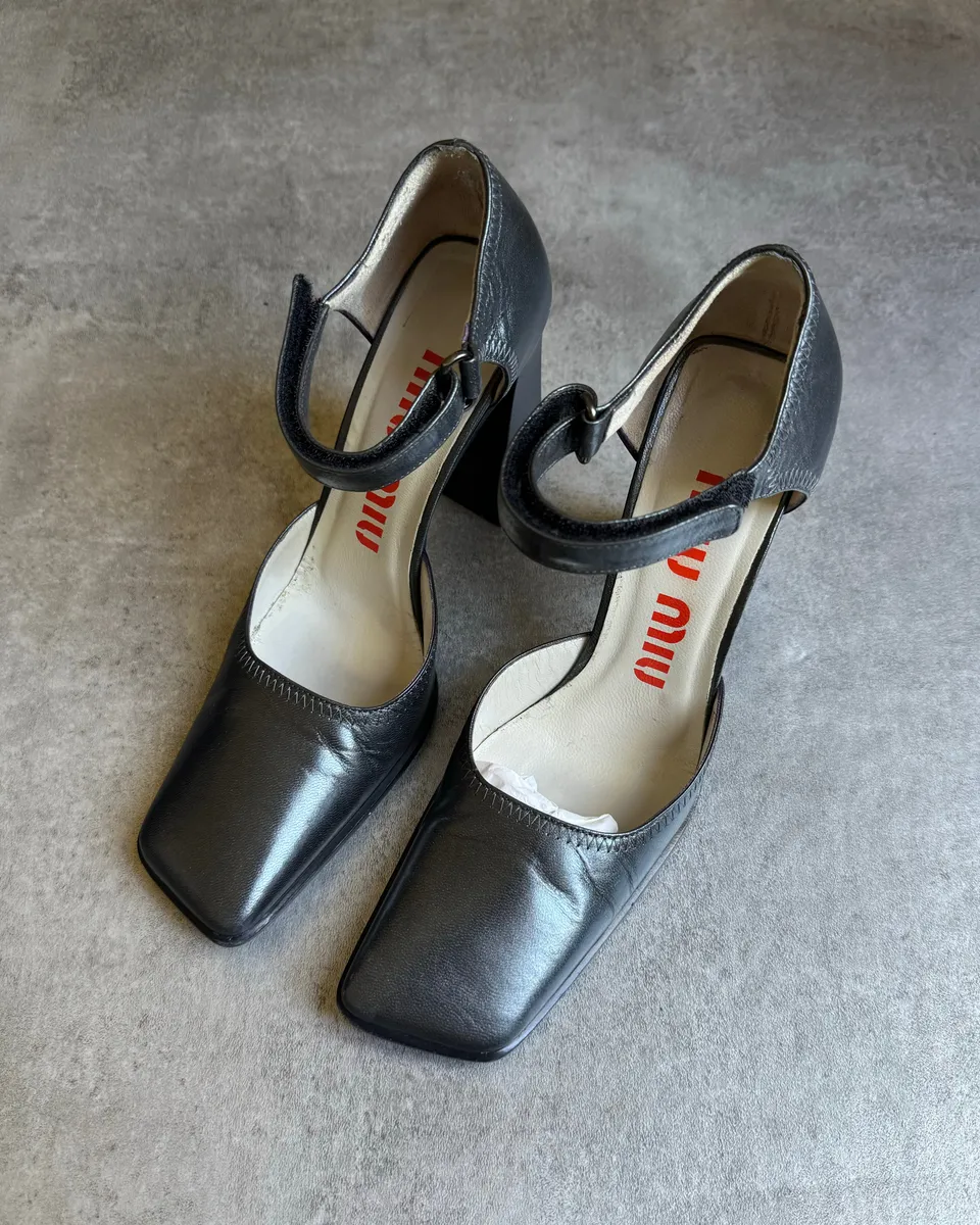 1990s Miu Miu Architectural Block Heels - Image 2