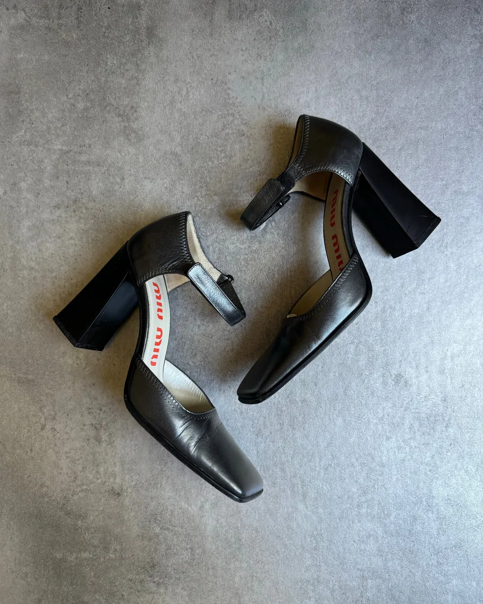 1990s Miu Miu Architectural Block Heels - Image 5