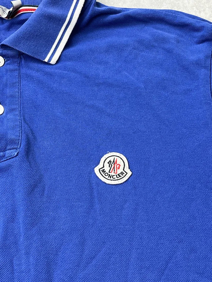 1990s Moncler Classic Blue Polo Shirt - Image 5