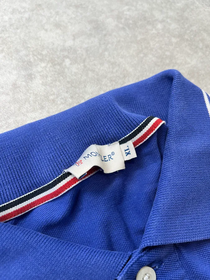 1990s Moncler Classic Blue Polo Shirt - Image 9