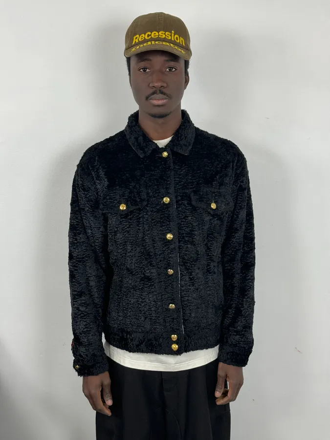 1990s Moschino Black Fur Trucker Jacket - Image 2