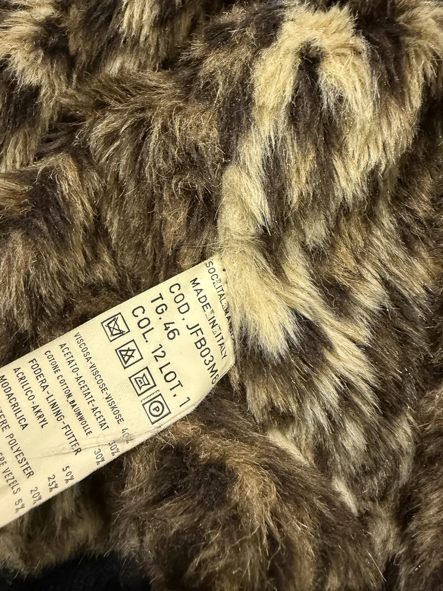 1990s Moschino Leopard Fur Print Black Bomber Jacket - Image 10