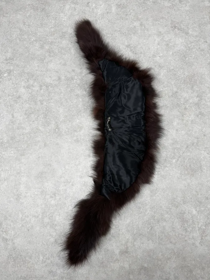1990s Plein Sud Brown Fur Collar Scarf - Image 5