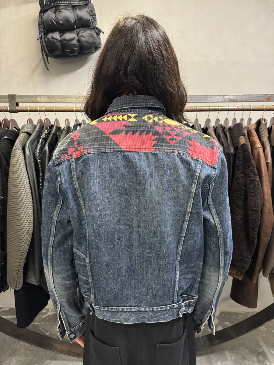 2010s Ralph Lauren Faded Blue Denim Indian Jacket - Image 3