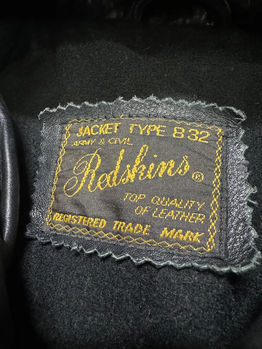 1990s Redskins Cropfit Naval Combat Bomber Leather Jacket - Image 10