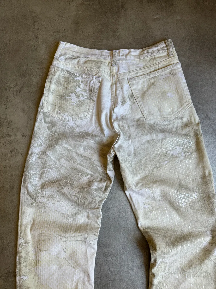 1990s Roberto Cavalli Aqua White Psychadelic Pants - Image 3