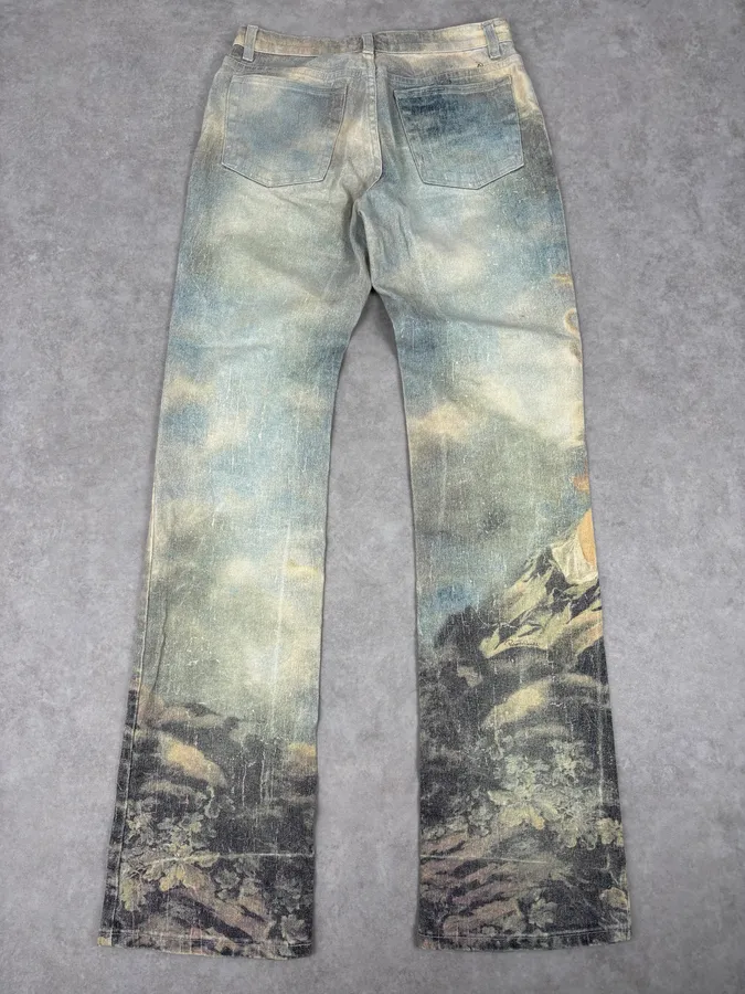 1990s Roberto Cavalli Art « Venus Fade » Denim Flare Jeans - Image 6