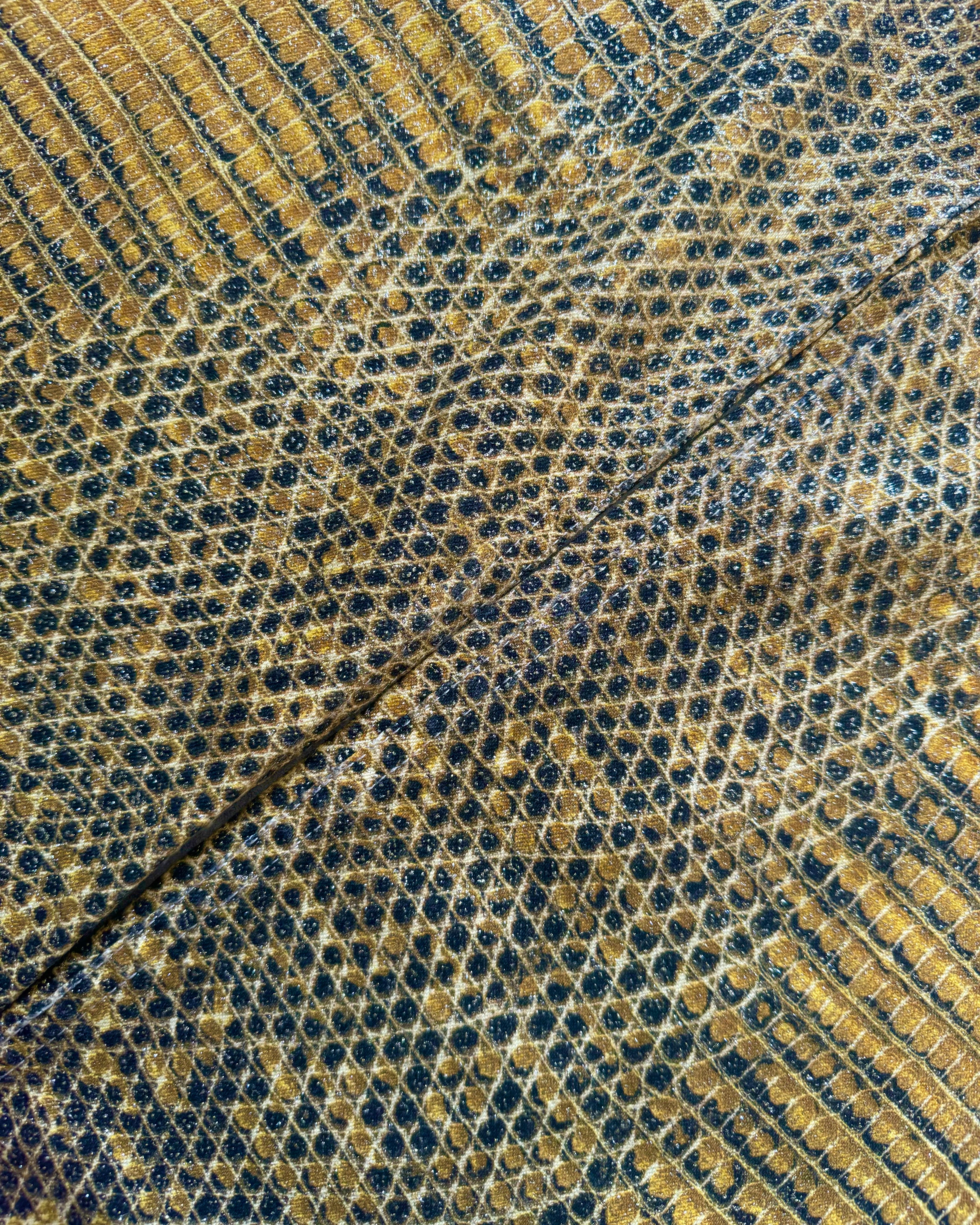 1990s Roberto Cavalli Bees Yellow Scales Pants (M) - Image 9