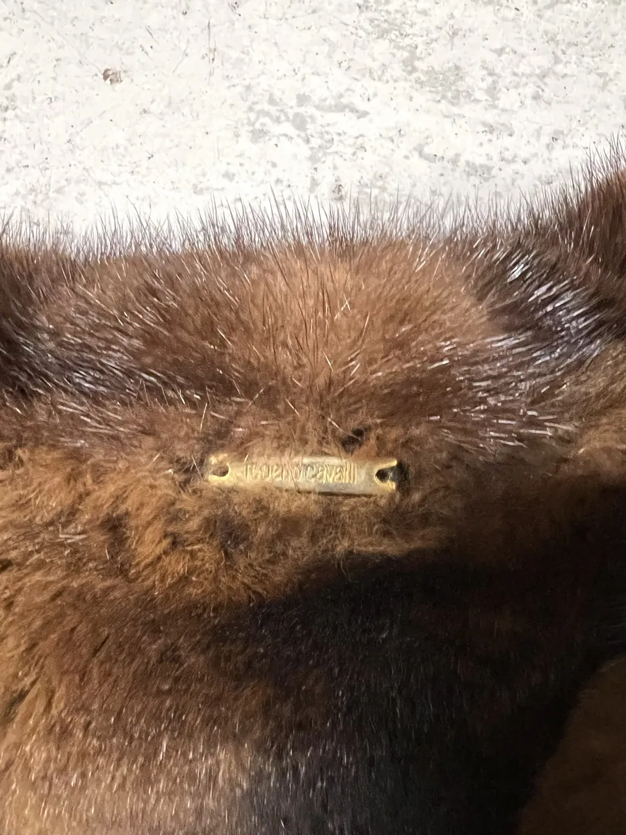 1990s Roberto Cavalli Brown Fur Leather Eroded Brut Jacket - Image 5