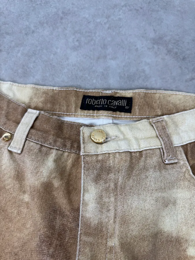 1990s Roberto Cavalli Gold Angel Renaissance Pants - Image 9