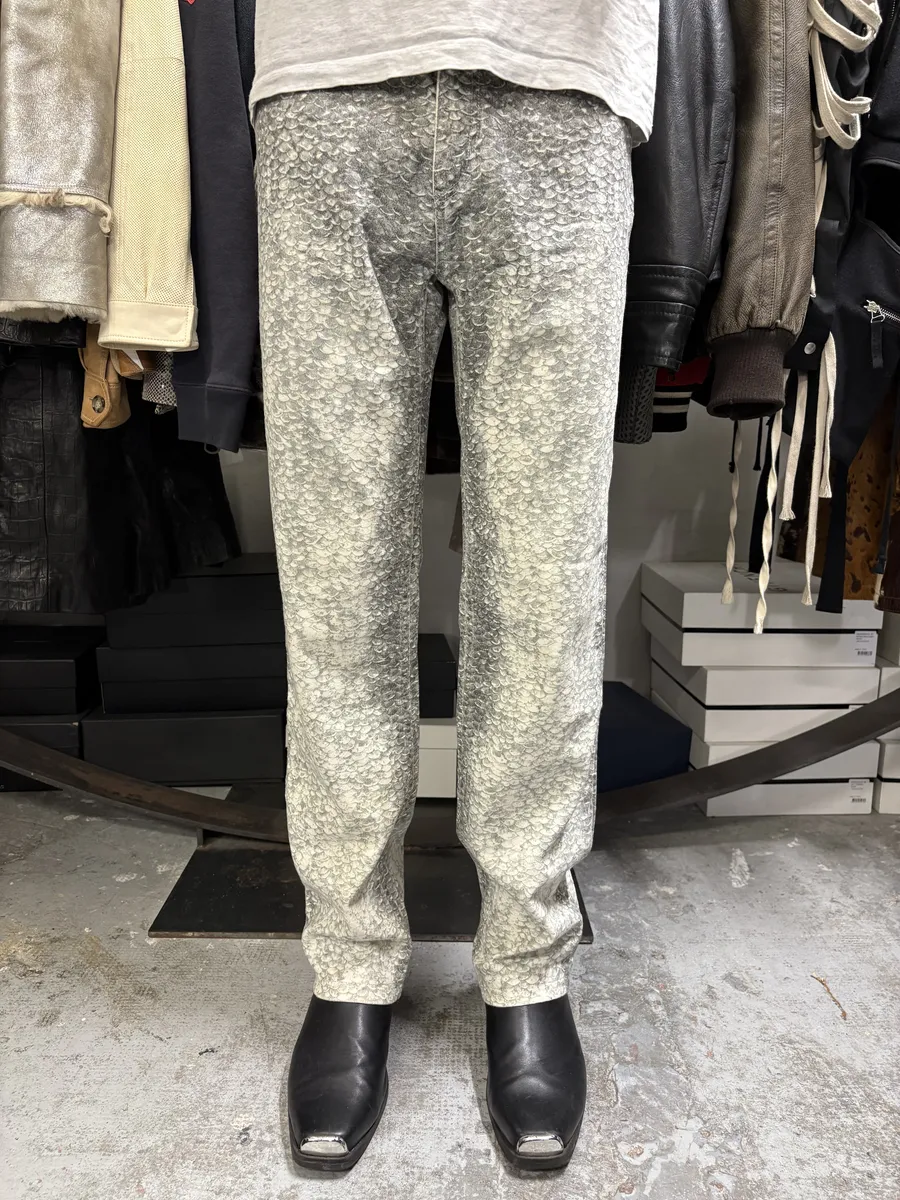 1990s Roberto Cavalli Grey Scales Effect Gradient Pants - Image 3