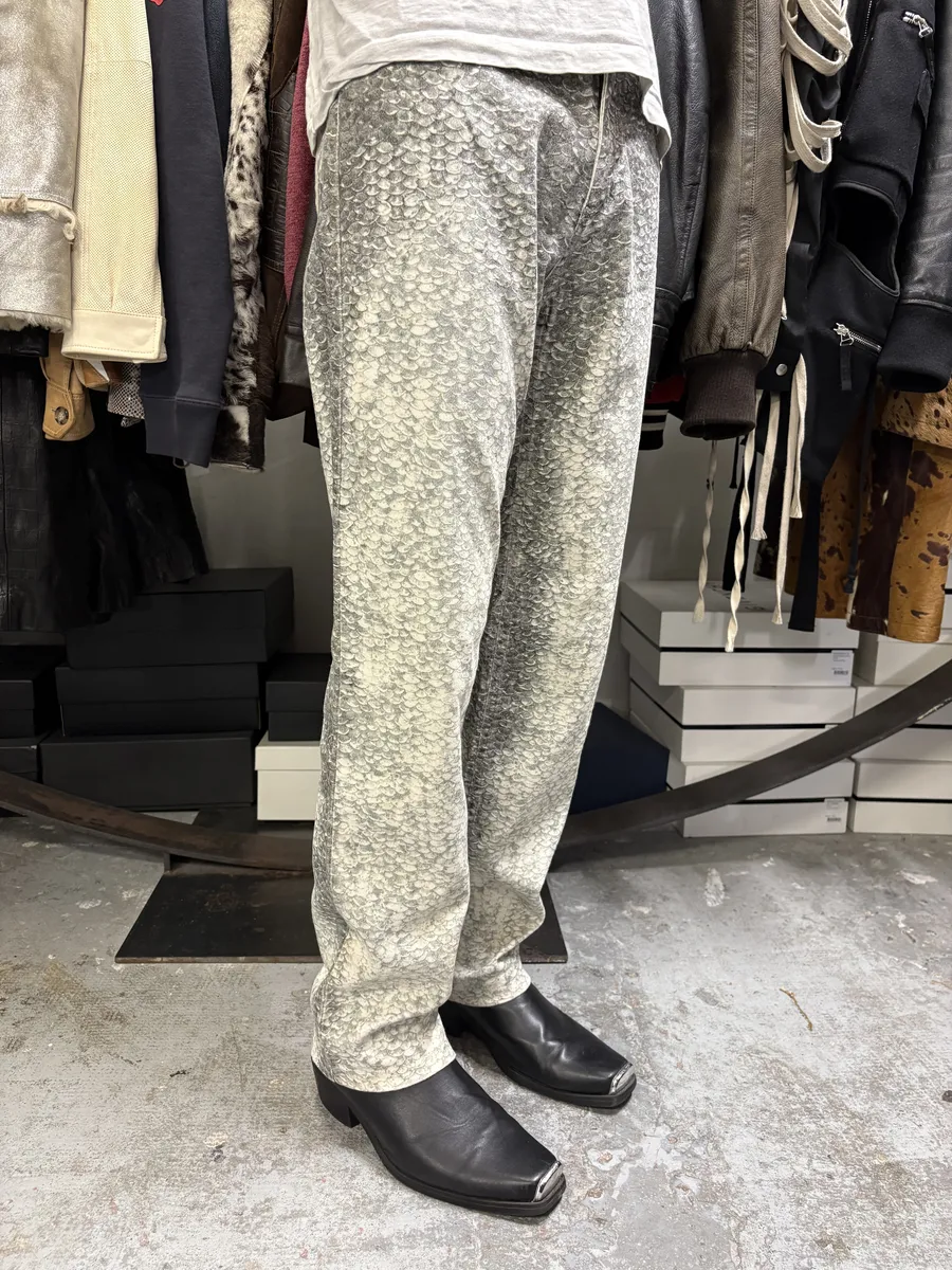 1990s Roberto Cavalli Grey Scales Effect Gradient Pants - Image 5