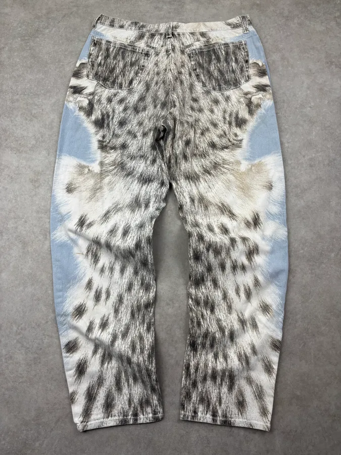 1990s Roberto Cavalli Light Blue Animal Jeans - Image 6