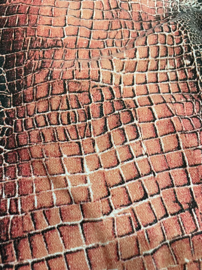 1990s Roberto Cavalli Red Crocodile Print Pants - Image 5