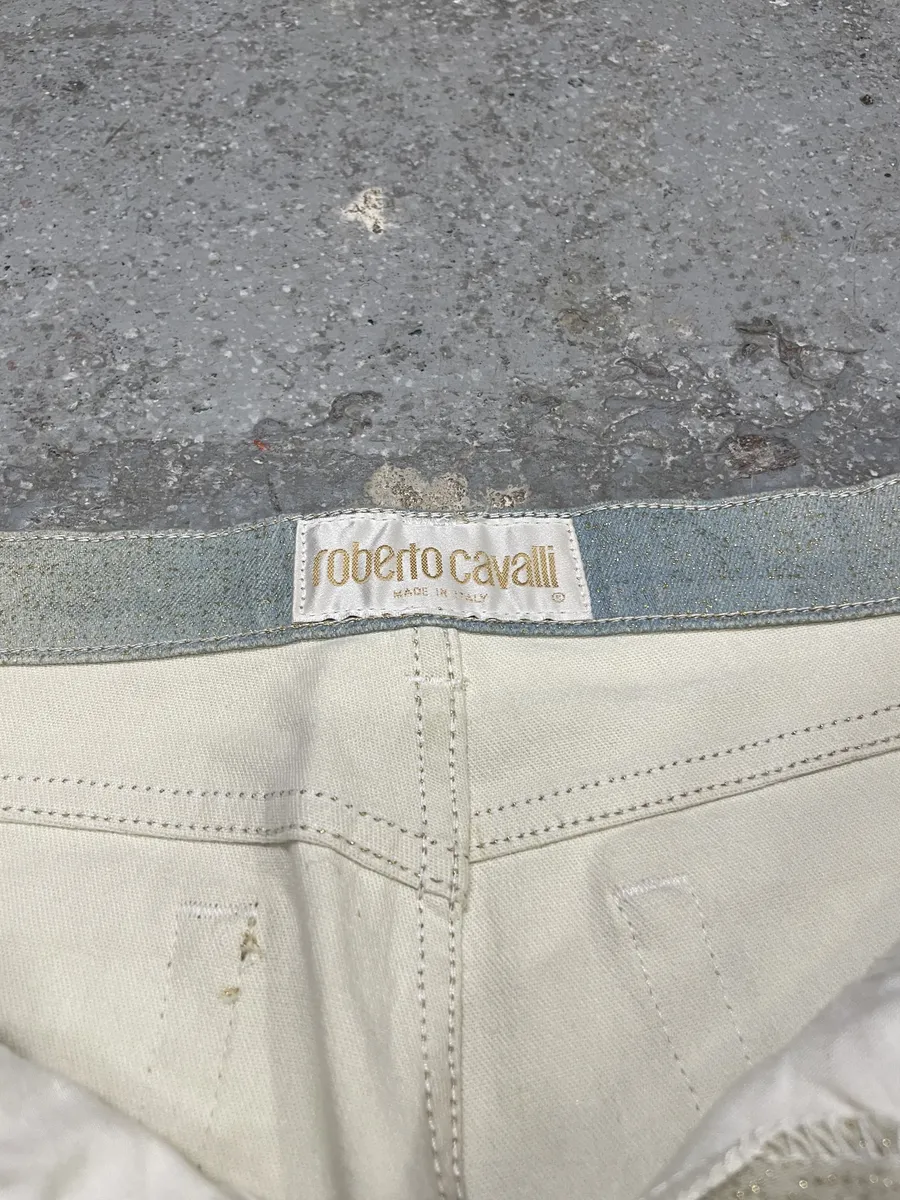 1990s Roberto Cavalli Sand Turquoise Water Pants - Image 9