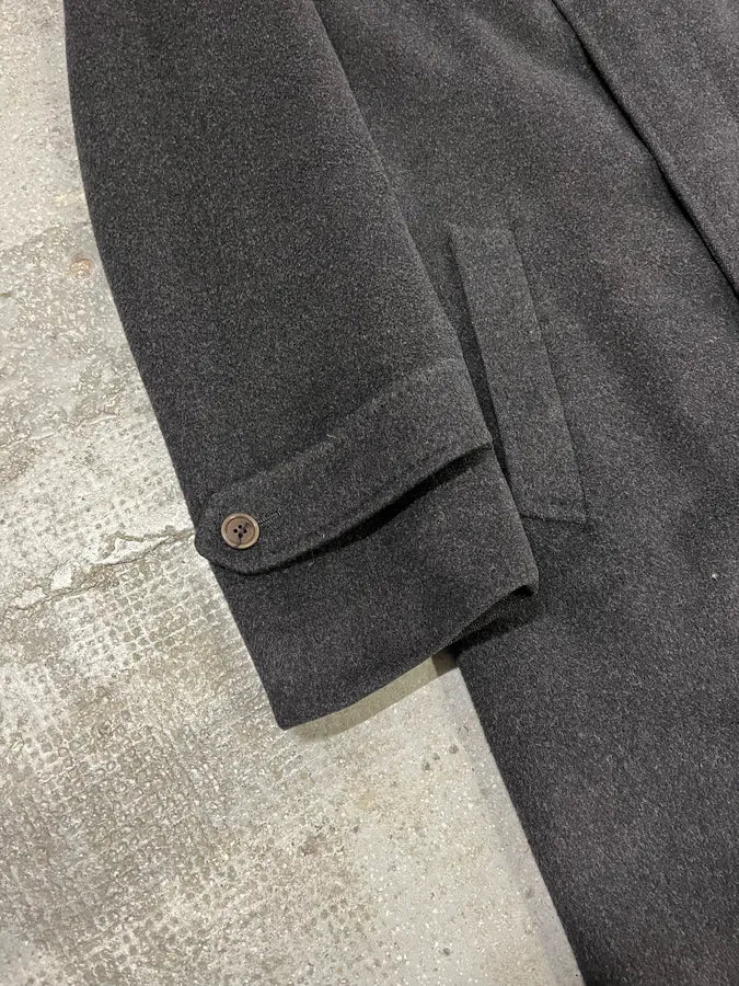 1990s Valentino Black Grey Wool Trench Coat - Image 6
