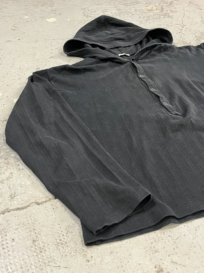 1990s Yohji Yamamoto Y’s Light Black Buttoned Hoodie - Image 5