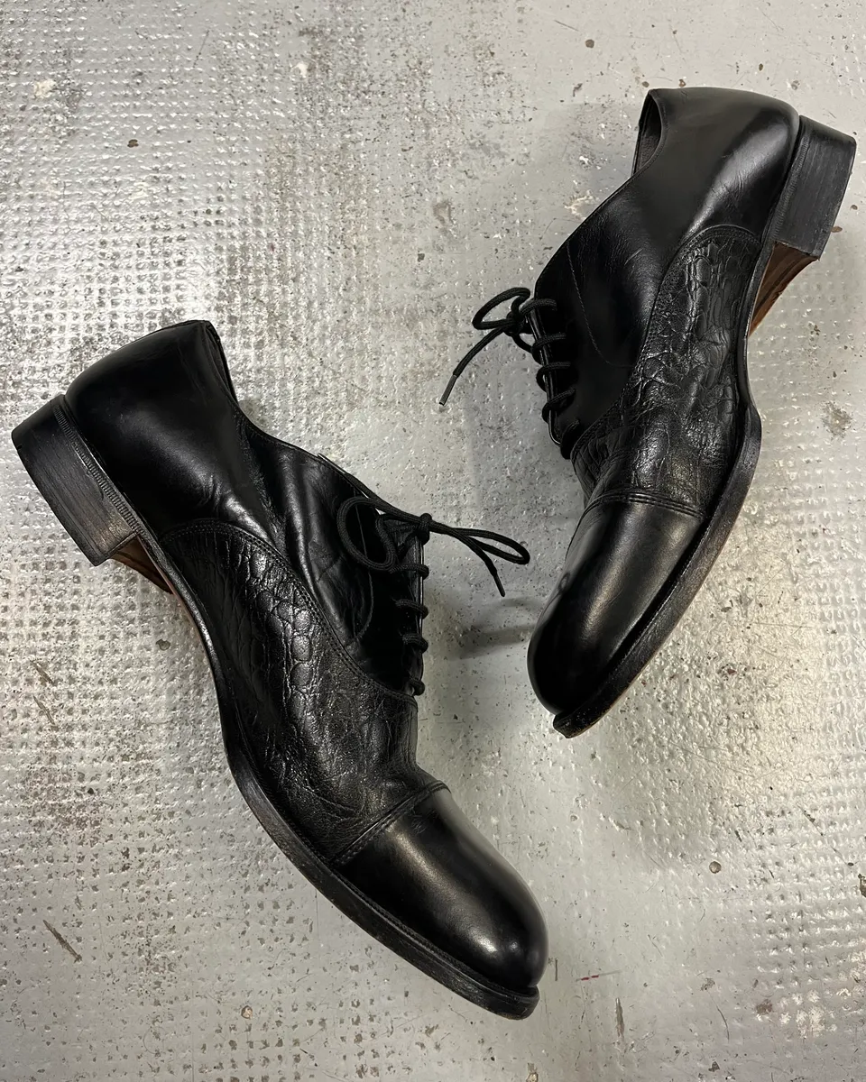 1990s Yves Saint Laurent Black Leather Oxford Shoes - Image 4