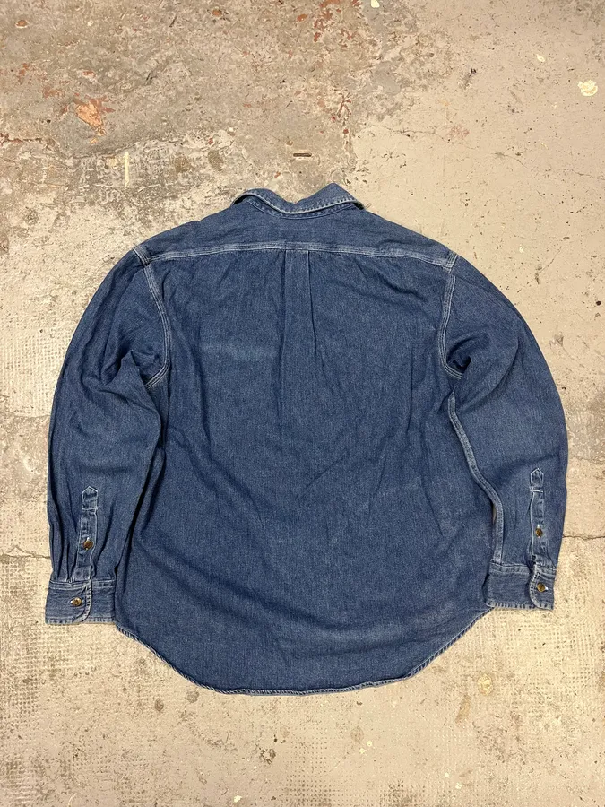 1990s Yves Saint Laurent Blue Denim Shirt - Image 4