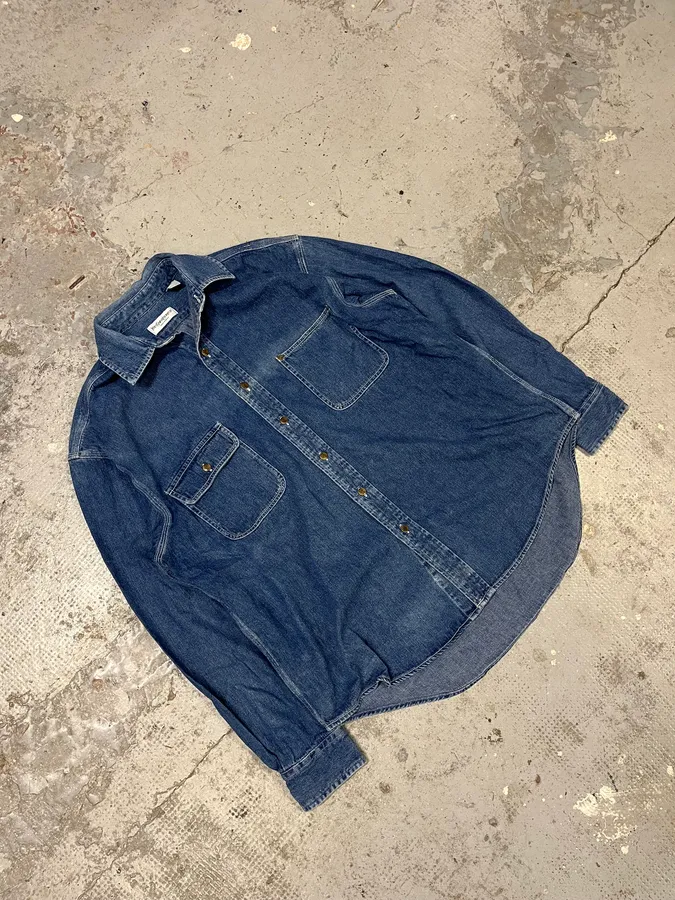 1990s Yves Saint Laurent Blue Denim Shirt - Image 5