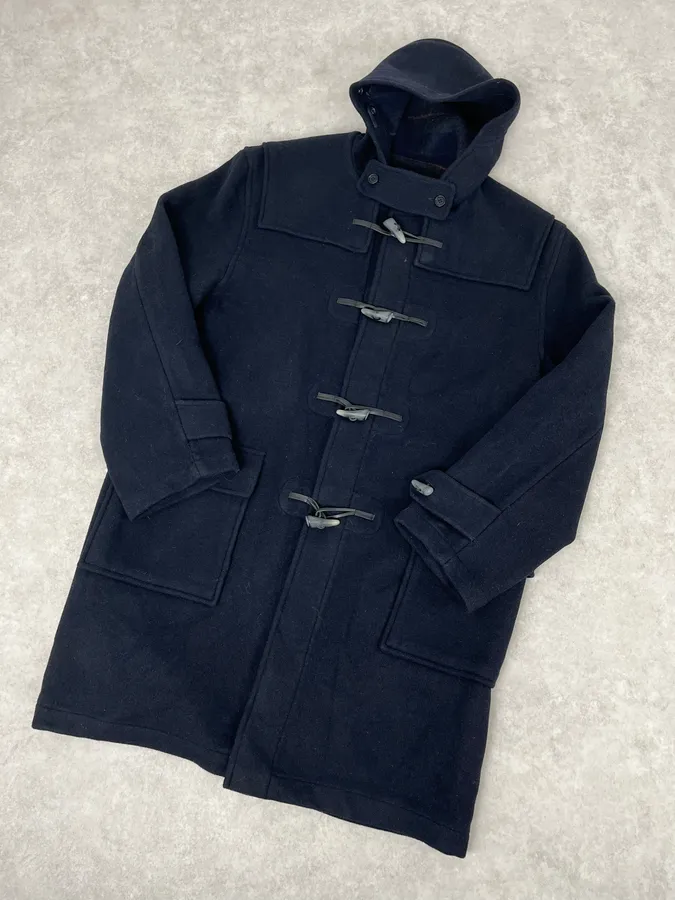 1990s Yves Saint Laurent Classy Dark Navy Wool Duffle Coat - Image 4