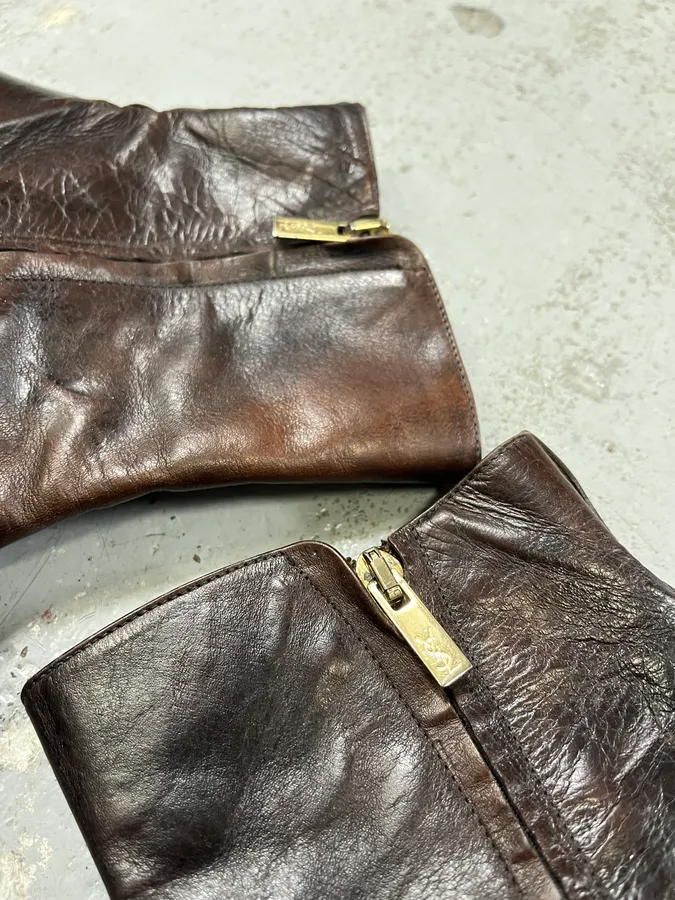 1990s Yves Saint Laurent Dark Brown Leather Boots - Image 4