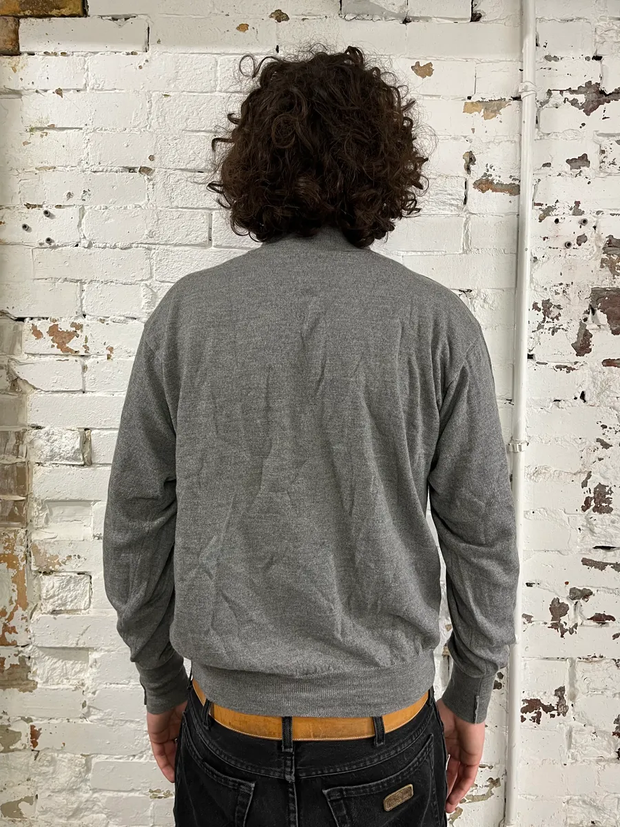 1990s Yves Saint Laurent Grey Polo Sweater - Image 2