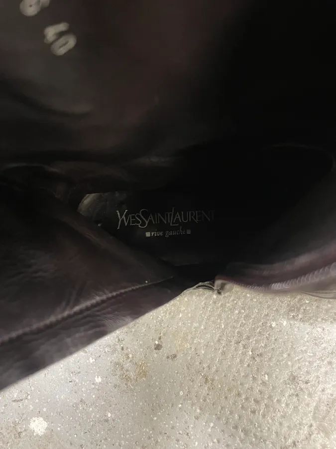 1990s Yves Saint Laurent Rive Gauche Black Leather Ankle Boots - Image 10