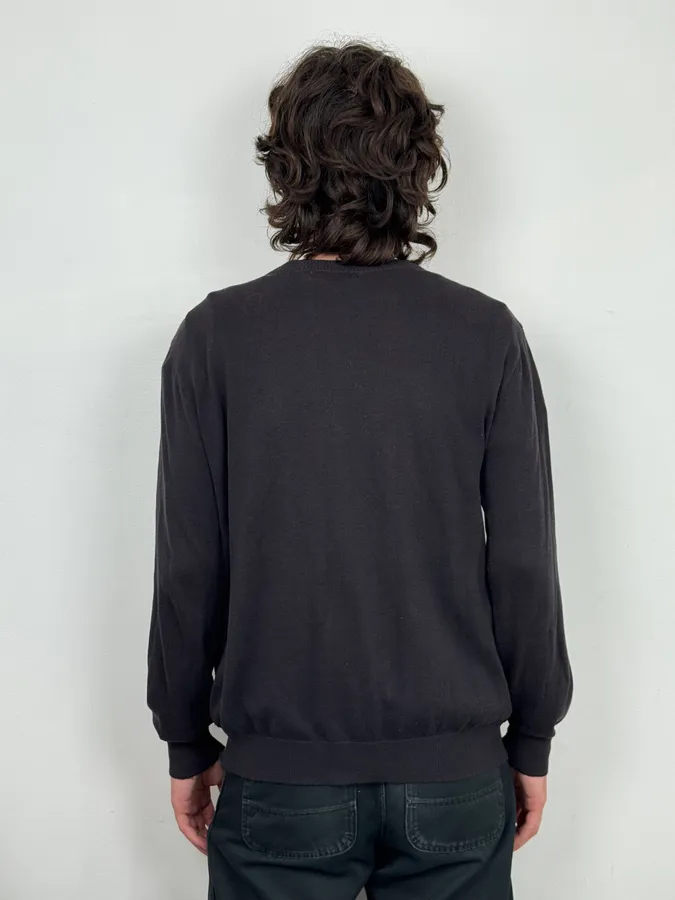 1990s Yves Saint Laurent Tern V Neck Distressed Sweater - Image 2