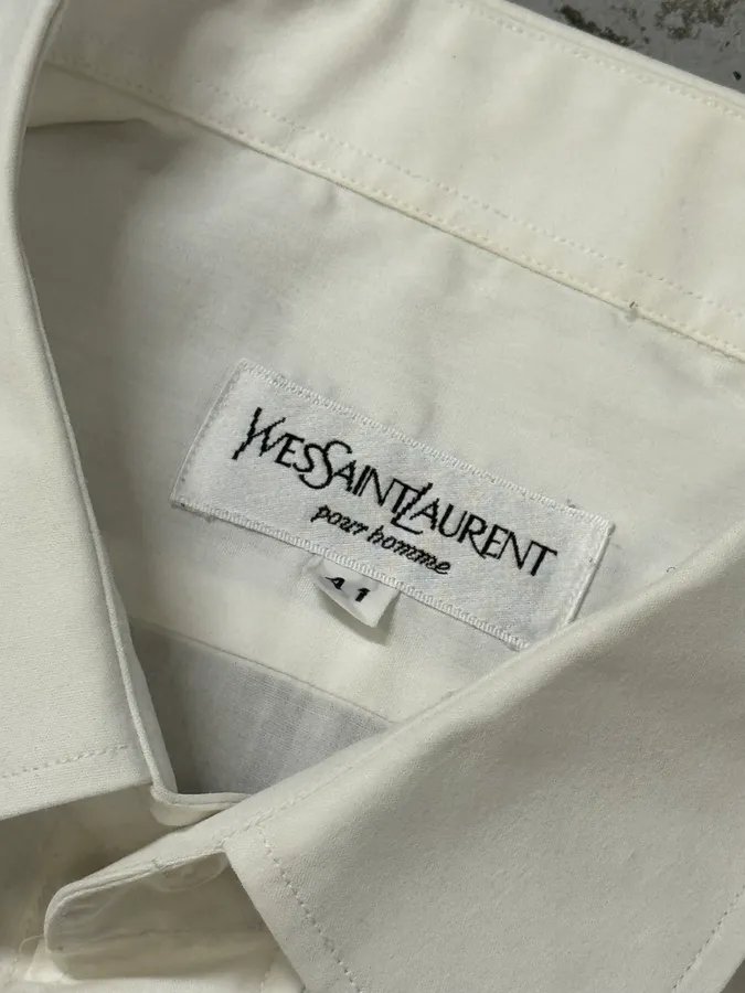 1990s Yves Saint Laurent White Short Sleeves Shirt - Image 8