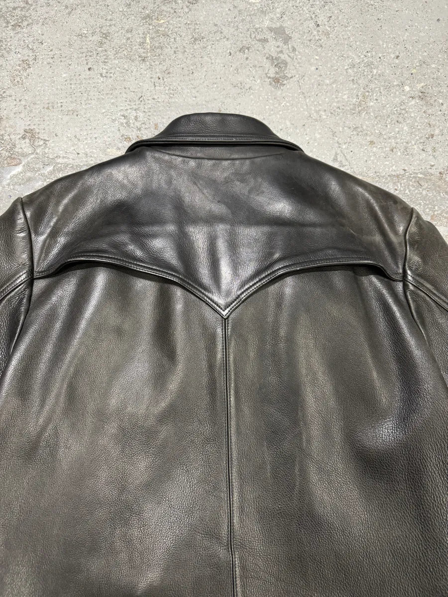 1993 Chrome Hearts Claw Button Black Hunting Leather Jacket - Image 10