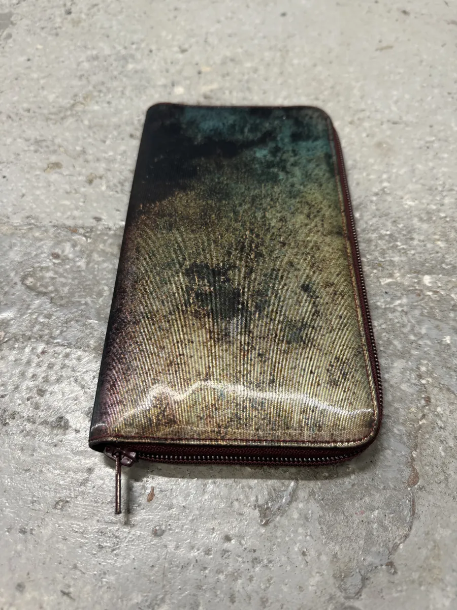 1995 Jean Paul Gaultier Earth Eroded Satin Leather Wallet - Image 5